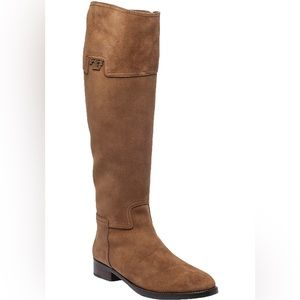 Tory Burch Brown Wembley Riding Boot Tobacco Suede 6.5